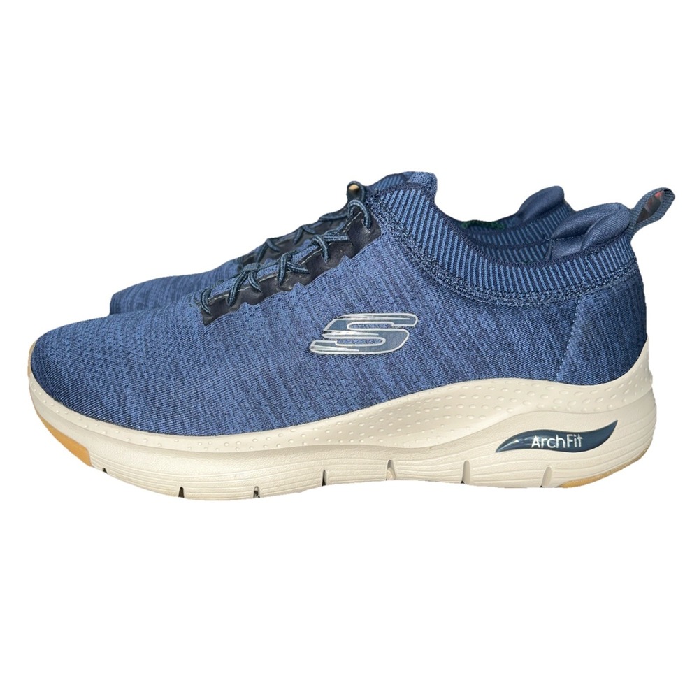 Skechers Arch Fit Waveport Mens Size 7.5 Navy Slip On Shoes Sneakers 232301